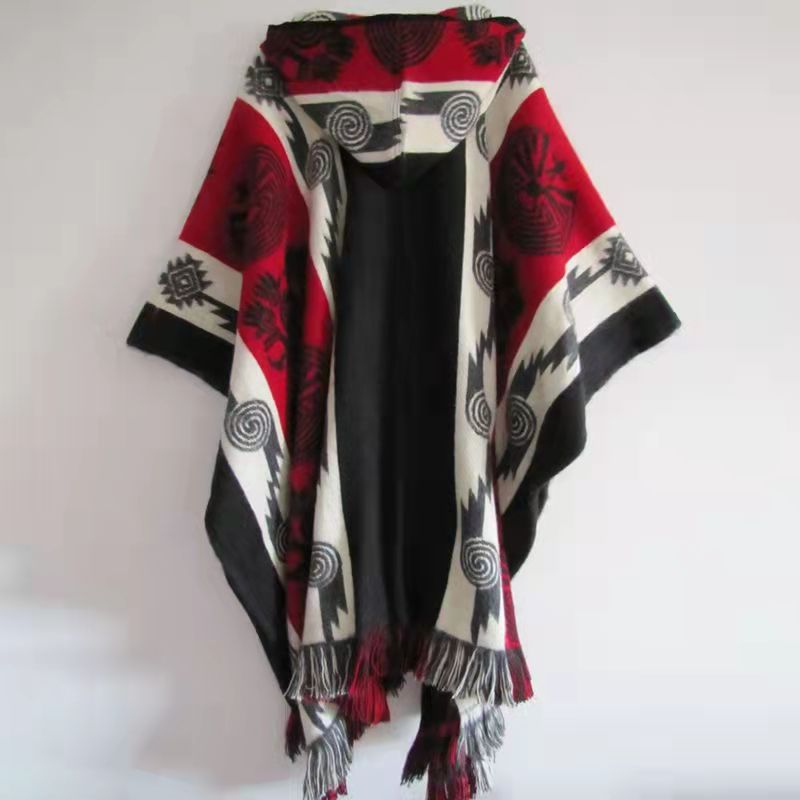 Trench-Coat ample à manches longues pour hommes, cape imprimée à capuche, châle Poncho, mode Hip Hop rétro Punk, vêtements décontractés, veste pull