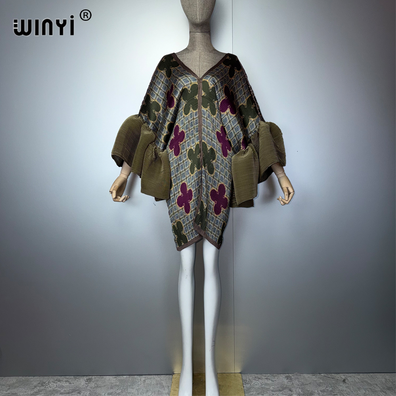 Robe plissée élastique d'été WINYI pour femme, style bohème ample, paréo de plage, maxi kaftan, abaya de luxe pour soirée à Dubaï, style musulman
