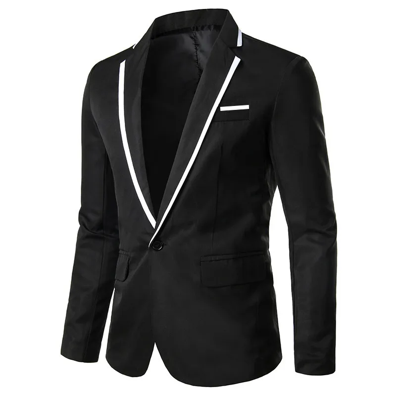 Robe de soirée en cuir pour homme, couleur unie, Blazer