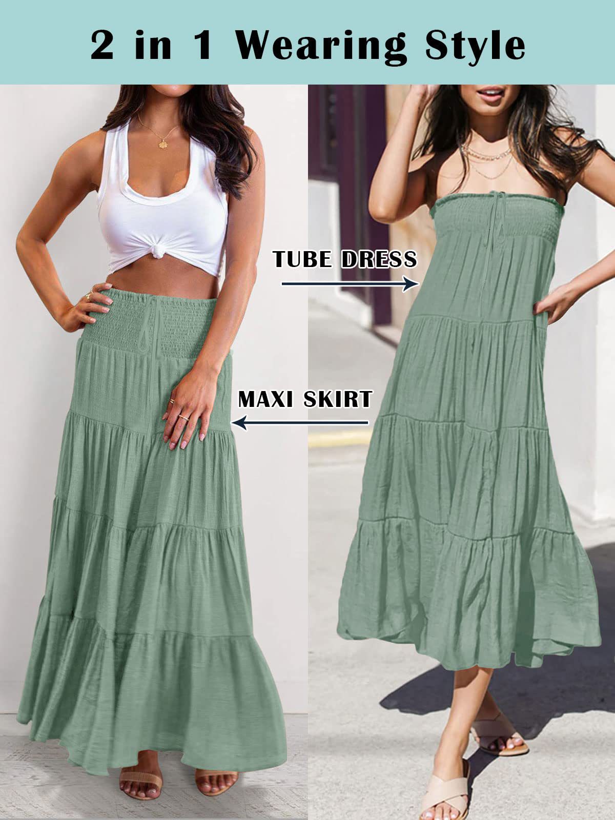Été taille haute jupes Maxi femmes vêtements mode Ropa Mujer Faldas décontracté bohème jupe longue Saias Harajuku Streetwear