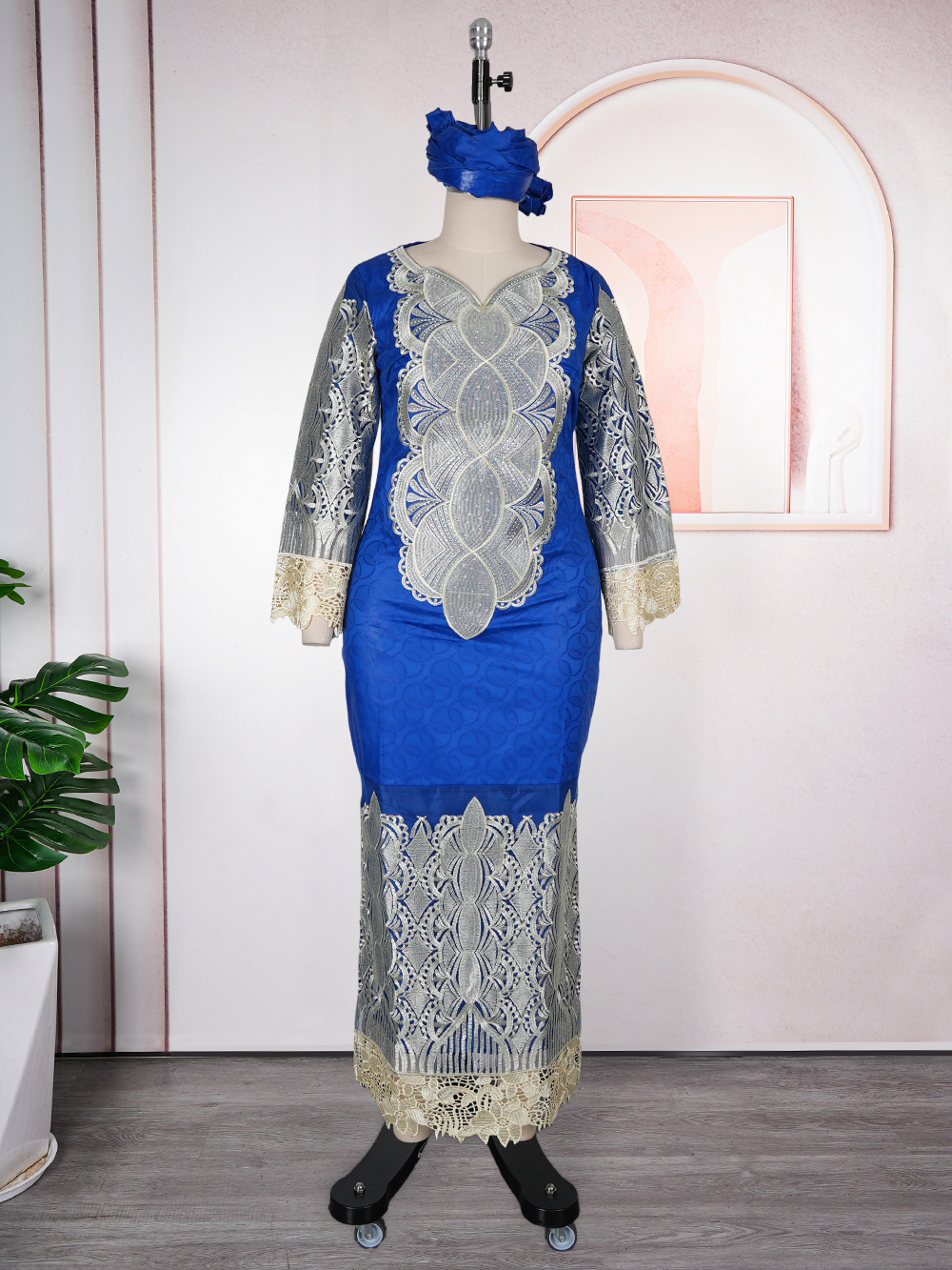 Robes longues de soirée africaines grande taille pour femmes 2026 – Nouvelle robe de luxe brodée Bazin élégante pour mariage musulman turc