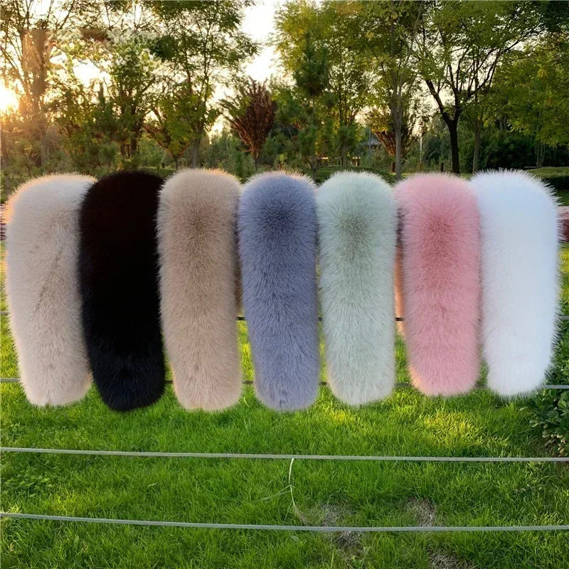 Hiver femmes fausse fourrure de renard col châle fourrure col manteau capuche décor fausse écharpe Parkas manteau col foulards