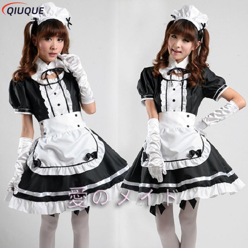 Tenue de femme de chambre noire pour filles, robe Lolita gothique douce, Anime K-ON! Costume de cosplay, robe tablier, uniformes de grande taille