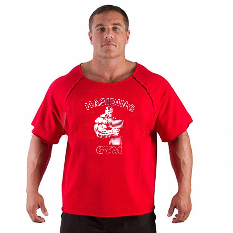 T-shirt de sport en coton pour homme, maillot de course, t-shirt d'entraînement respirant, t-shirt de fitness, t-shirts de gym
