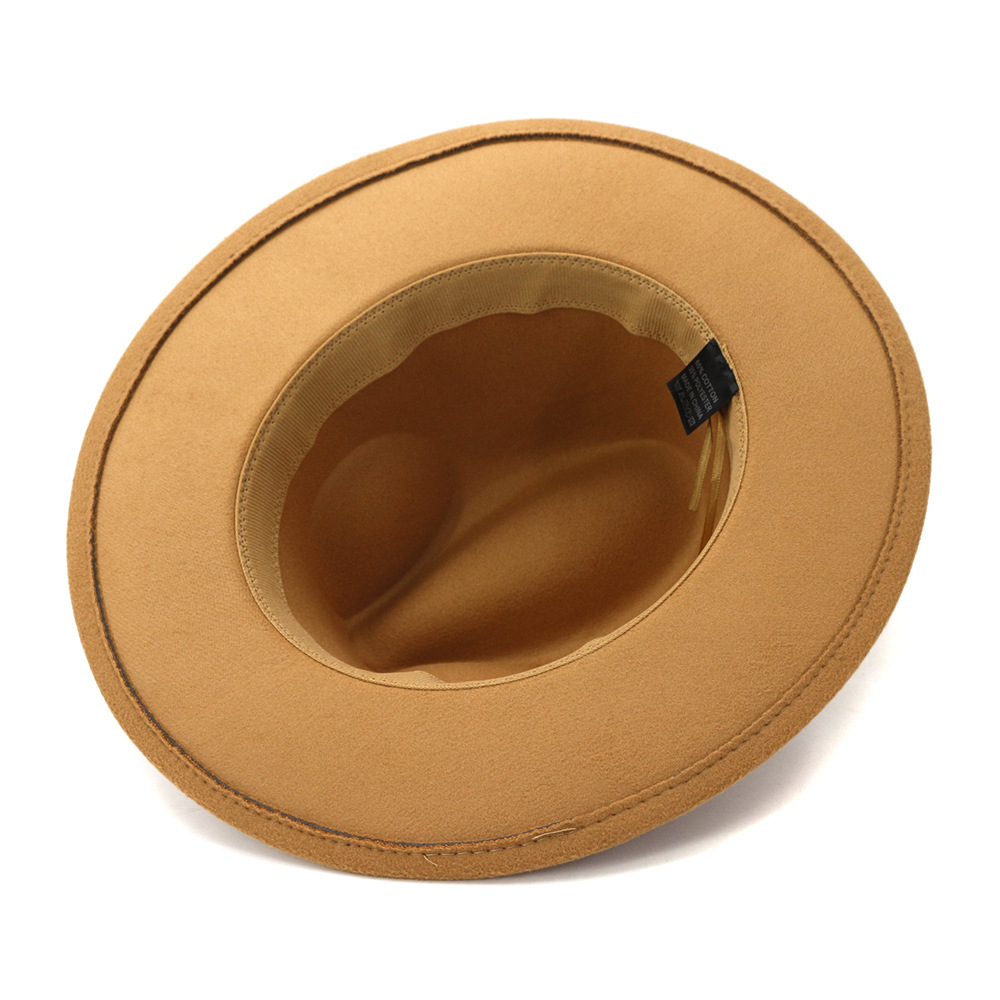 QBHAT Fedora chapeaux avec bande de coton à large bord femmes hommes feutré Jazz casquette Trilby élégant dames fête mariage église robes chapeau