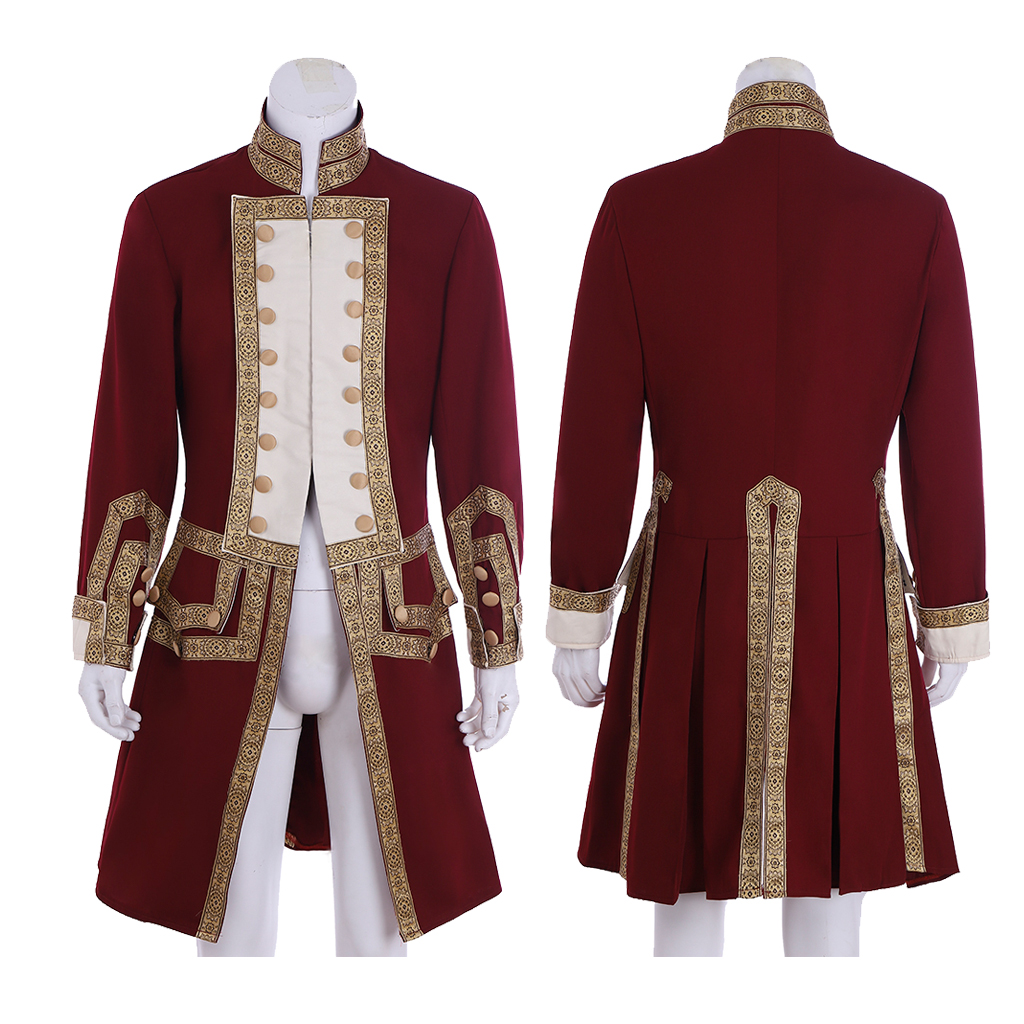 Tenue de régence du 18ème siècle pour hommes, uniforme militaire royal, veste médiévale, Costume de smoking colonial, manteau Hamilton George Washington