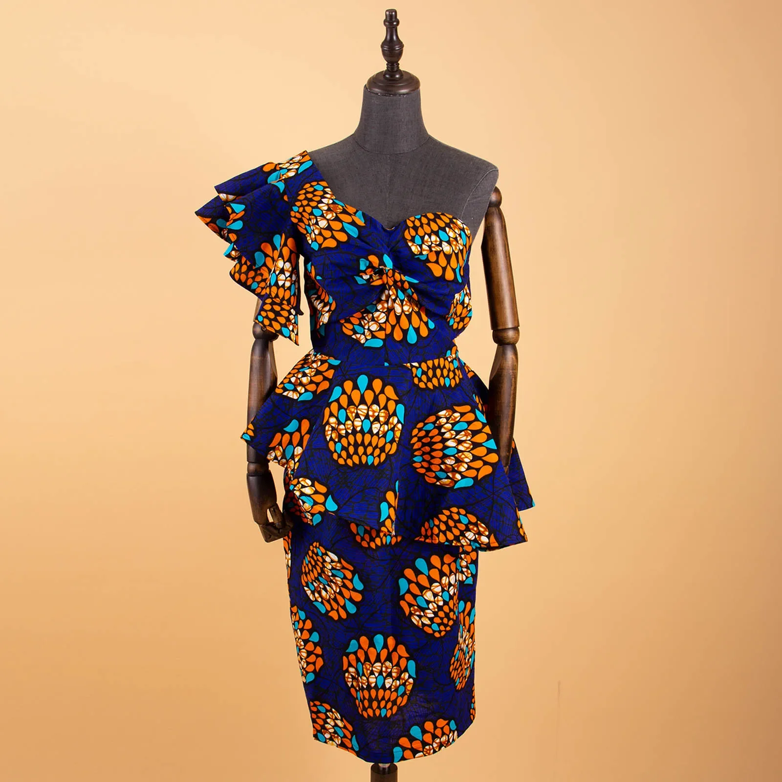 Ensemble africain 2 pièces pour femmes, haut court + jupe imprimée, vêtements Ankara, tenues Dashiki, chemisier, chemise, jupe Midi, décontracté, S1926100