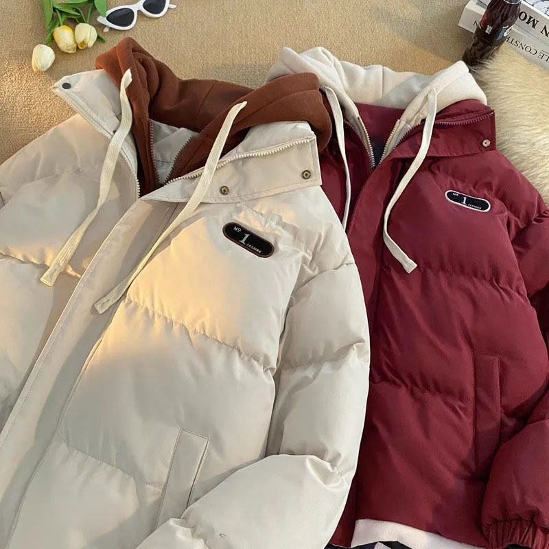 Nouvelle veste d'hiver rembourrée en coton pour femme, deux pièces à capuche en coton pour femme, vêtements chauds et décontractés rembourrés en coton, manteau Parker