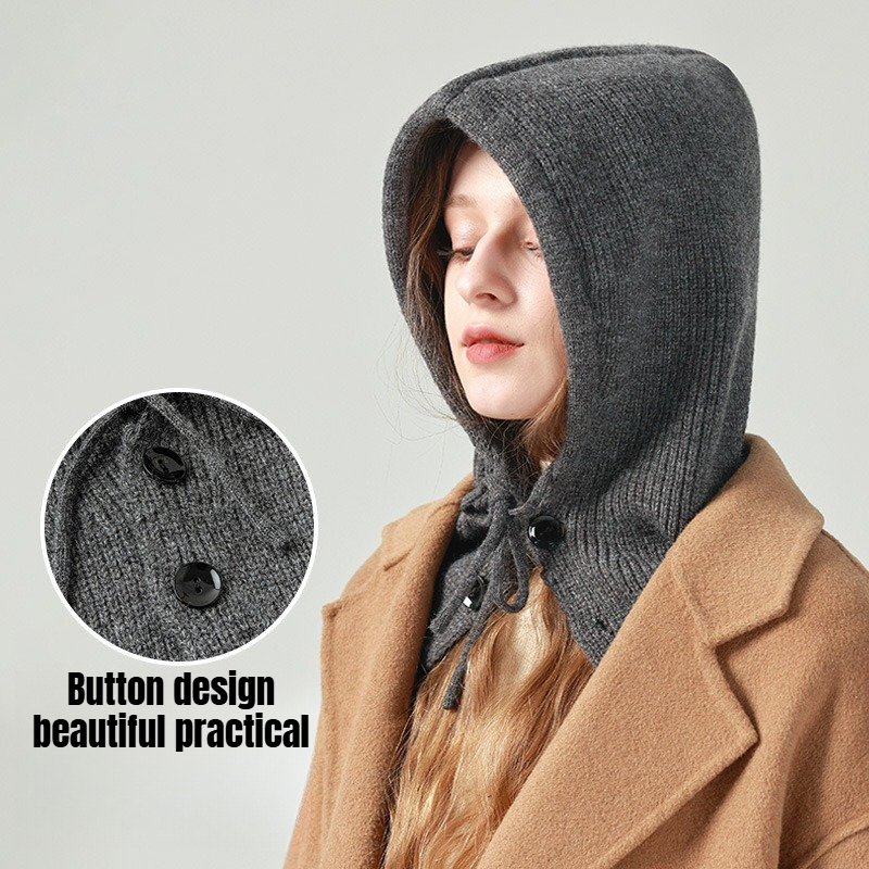 Hiver chaud à capuche écharpe chapeau tricot cagoule pour femmes hommes hiver cou guêtres bonnet crâne casquette cordon cou plus chaud mode