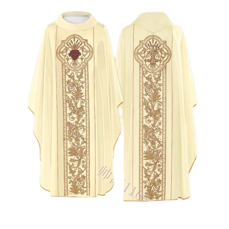 Moine église Costume prêtre Cape moine croix impression Robe Robe jésus Religion Christ ministre clergé hommes Robe Cape Robe pour adulte