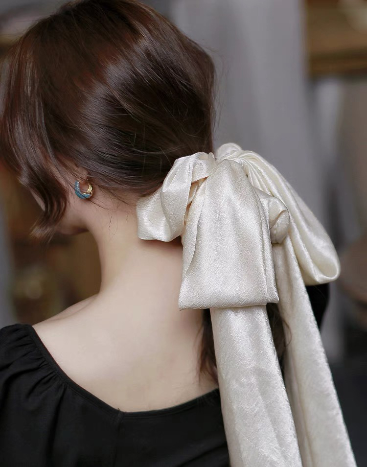 Chouchous élastiques pour cheveux, gros nœud français, ruban en satin, écharpe pour queue de cheval, bandes de caoutchouc pour cheveux, accessoires pour cheveux