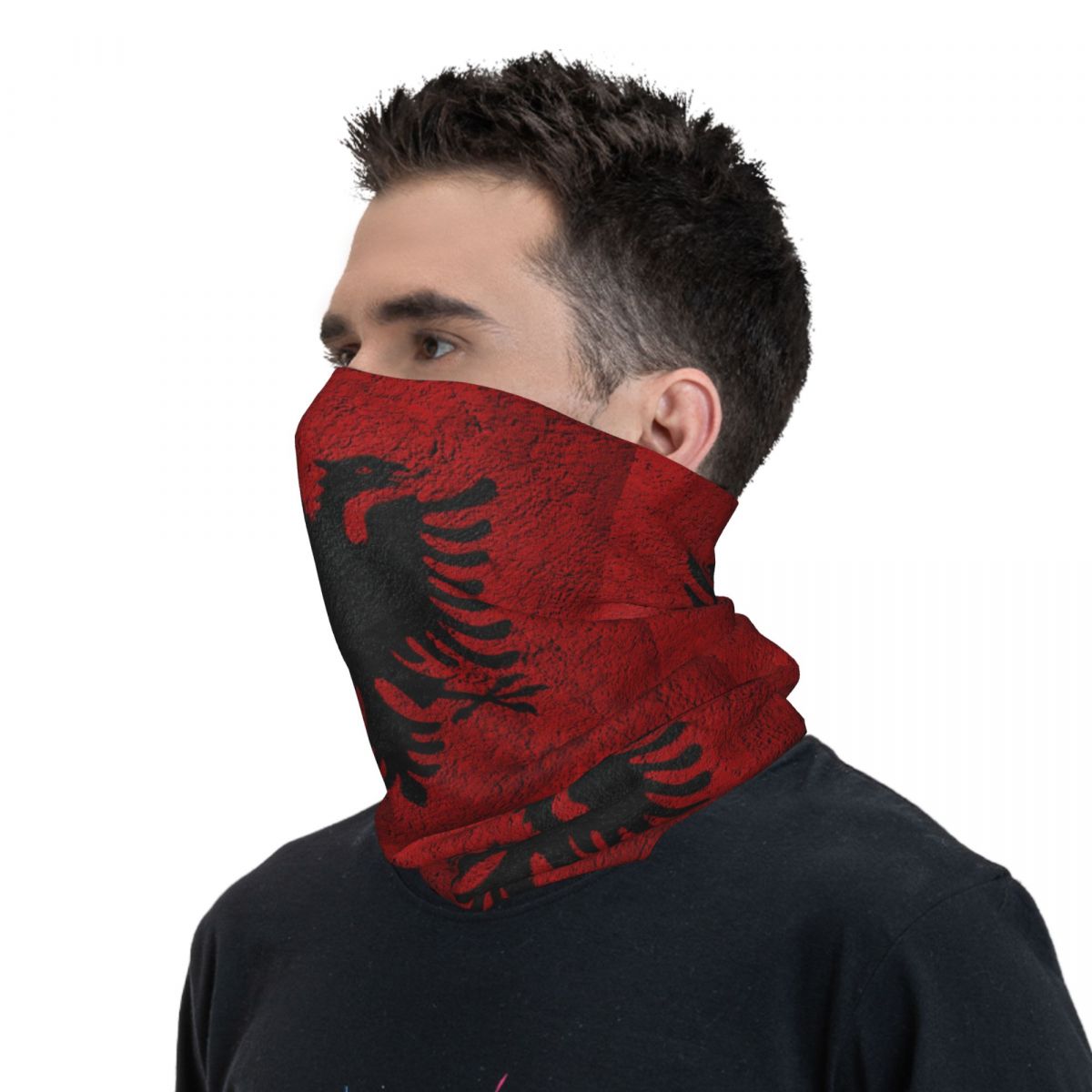 Guêtre de cou Bandana drapeau albanie, écharpe faciale imprimée, bandeau multifonction, cyclisme pour hommes femmes adultes lavable