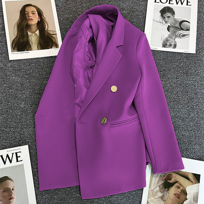 33 couleurs mode costume veste femmes Double boutonnage Blazers décontracté hauts Streetwear dame costume manteau bureau vêtements d'extérieur printemps automne