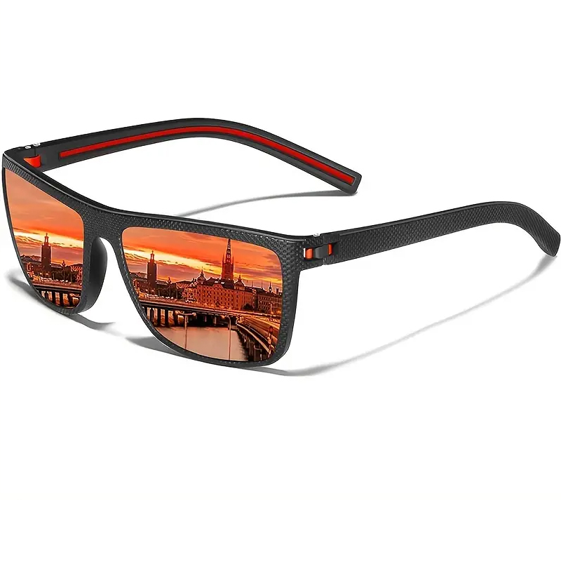 Lunettes de soleil polarisées carrées pour hommes et femmes, monture légère, avec protection UV