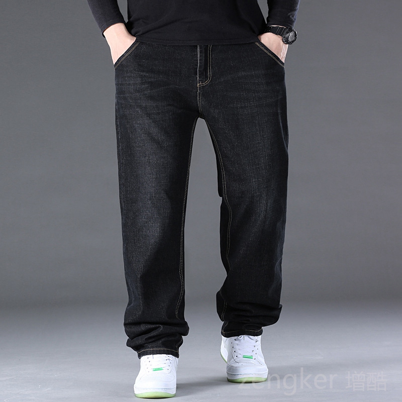 2026 printemps automne jeans élastiques hommes grande taille lâche grande taille droite mince type pantalon baggy jeans 46 48 50 52 jeans hommes