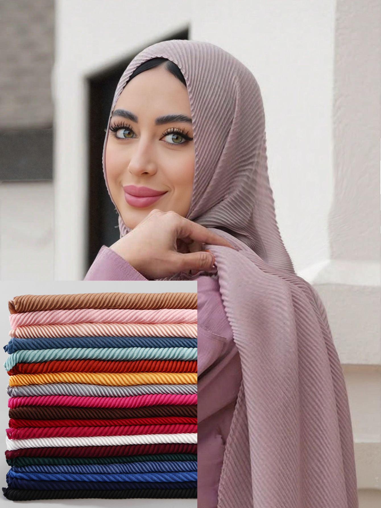 Hijab plissé musulman, foulard islamique froissé, châle uni, écharpe douce pour femmes