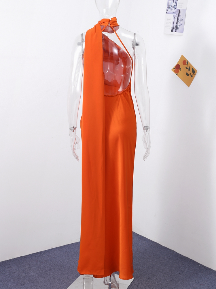 Robe longue élégante en satin avec ruban, sexy, dos nu, sans manches, pour femme, collection Printemps-Été 2026, robes de soirée unies pour femme