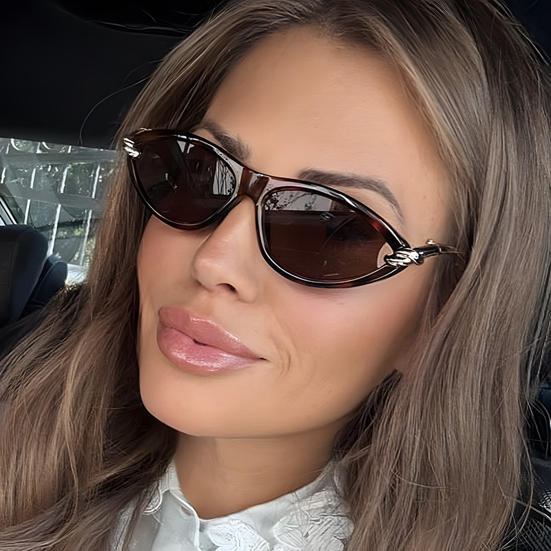 Lunettes de soleil œil de chat pour femmes, Sexy, marque de luxe, petite monture, rétro, Vintage, léopard, élégantes