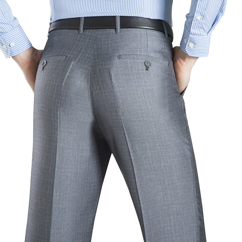 Pantalon de costume d'affaires pour hommes, taille 29 à 56, printemps-automne, tenue formelle en soie unie, Long, Baggy, bureau