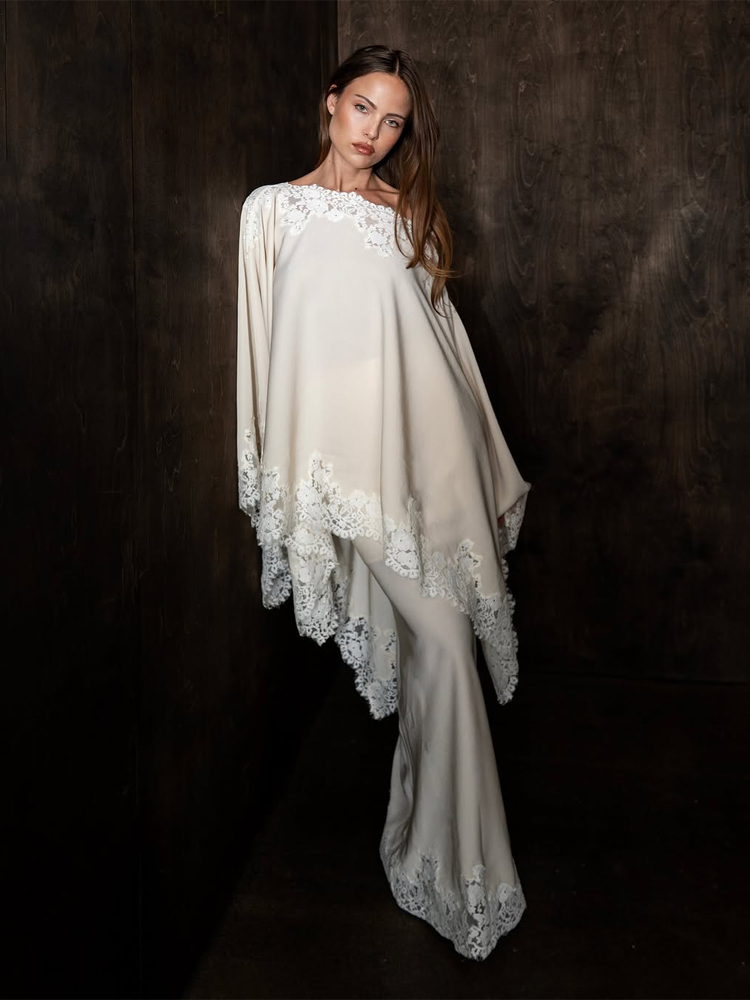 Ensemble chic chemise et jupe longue sirène taille haute en satin avec patchwork de dentelle pour femme – Tenue de soirée élégante printemps 2026