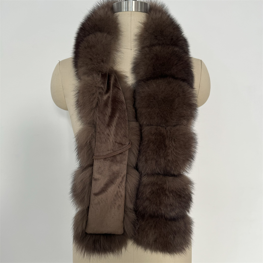 Femmes de luxe chaud réel fourrure de renard châle hiver dames en peluche écharpe enveloppes longue Cape écharpes
