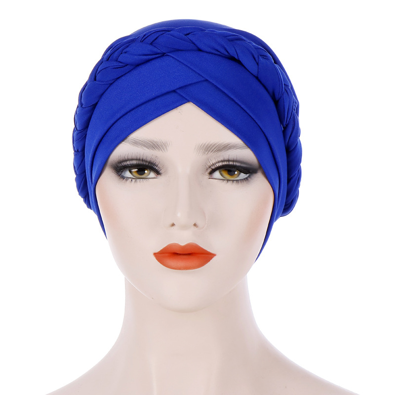 Bonnet turban croix frontale pour femme, pur document, coton tressé, intérieur, hijabs, indien, rond, hijab, sous-écharpe, casquettes, coiffure musulmane