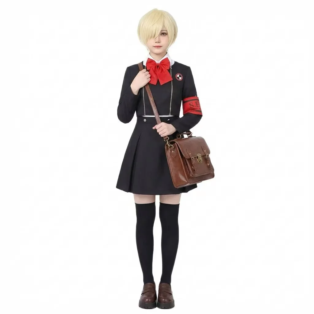 Costume de cosplay Persona 3 Aigis & Junpei, uniforme scolaire, tenue de jeu d'anime
