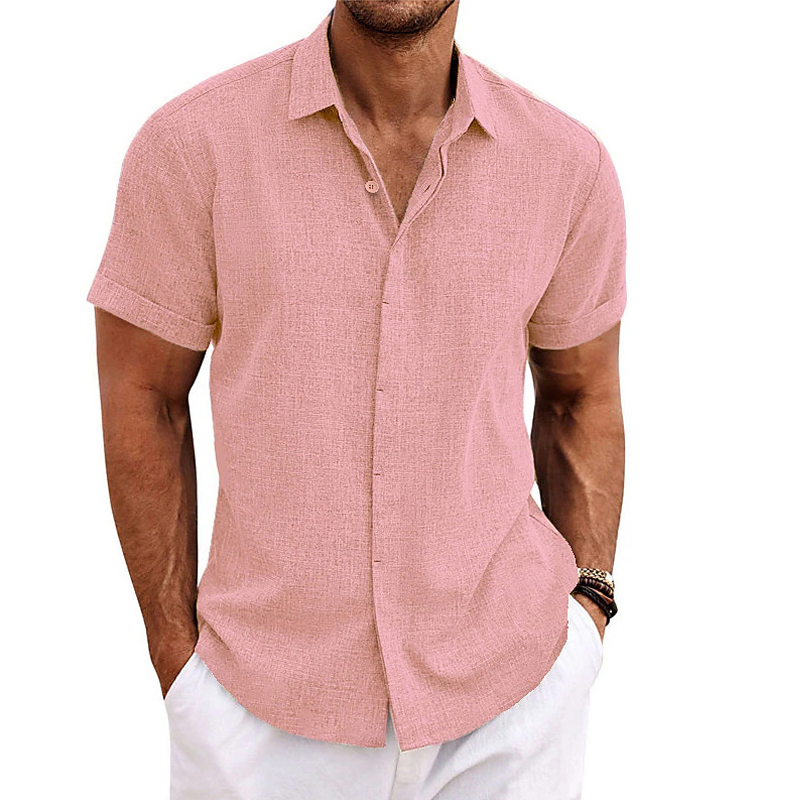 Chemise à Manches Courtes pour Homme, Chemisiers Sociaux, Solide, Formel, Élégant, Décontracté, Vêtements d'Été