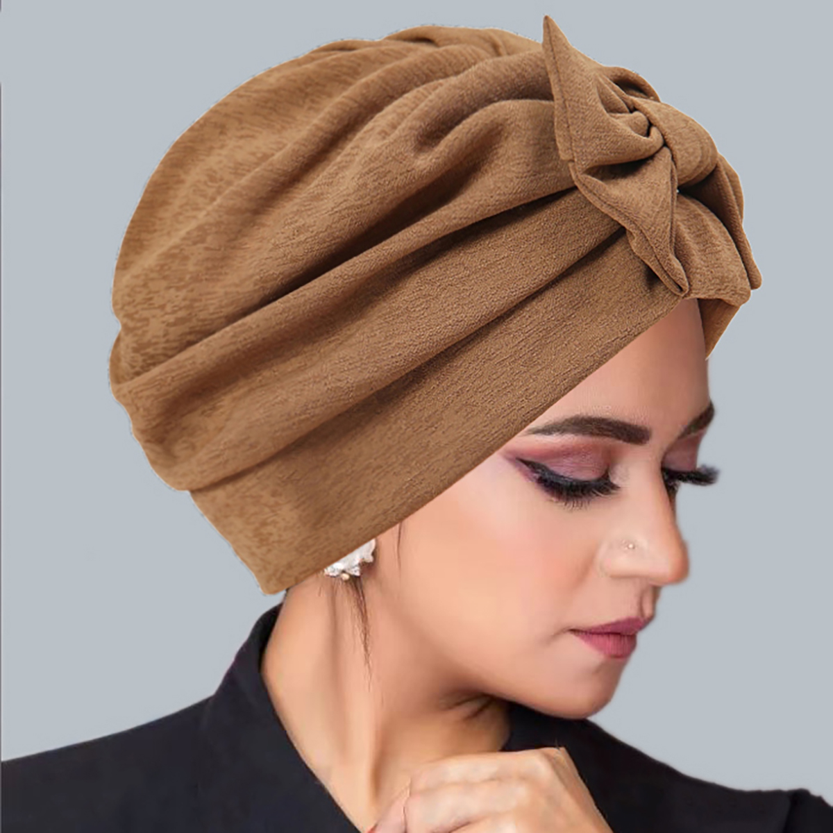 Nouveau nœud femmes Hijab couleur unie musulman dames Turban Bonnet doux élastique tête enveloppement foulard chapeaux indiens