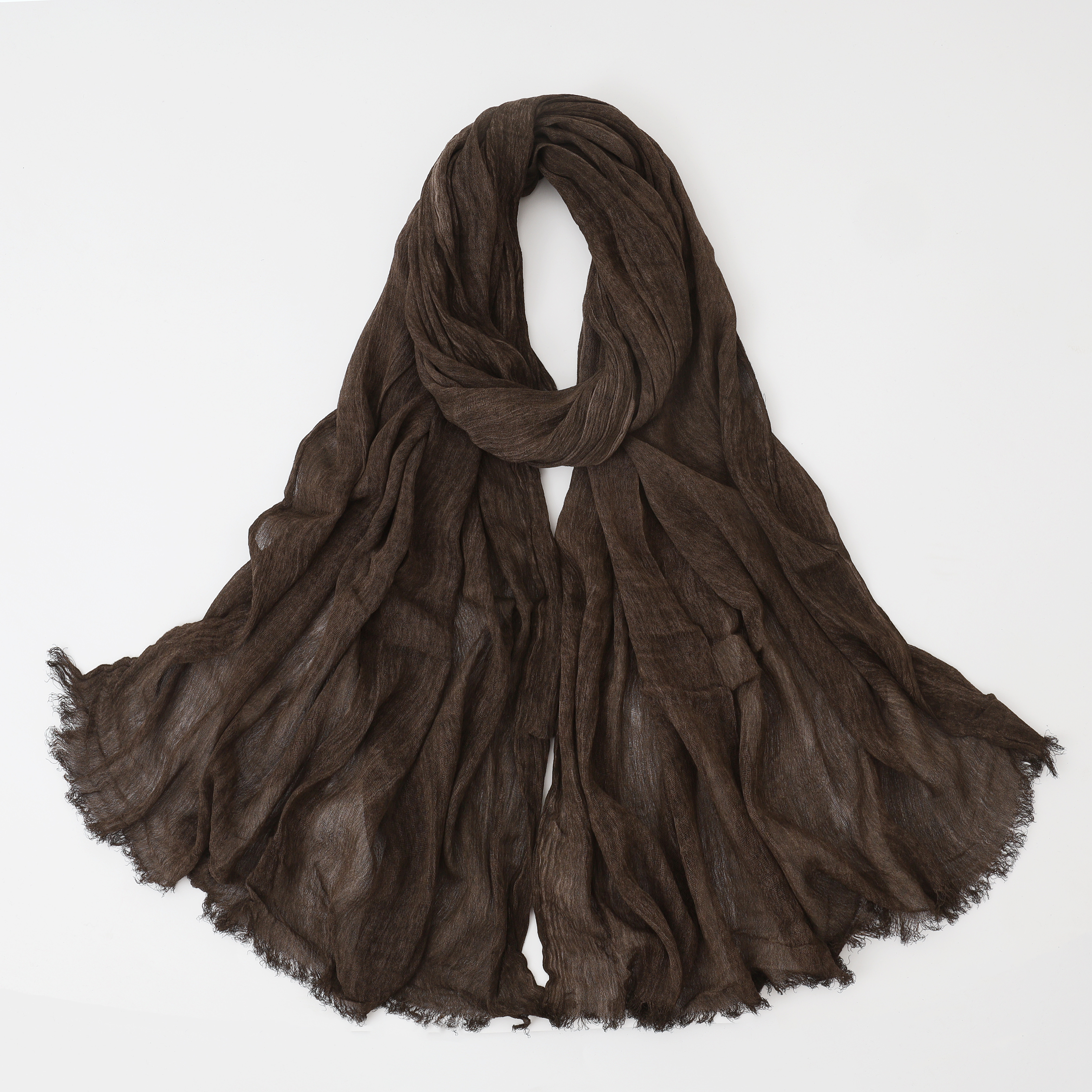 Mode coton lin écharpe froissé conception Hijab moyen-orient écharpe enveloppement populaire solide dubaï bandeau