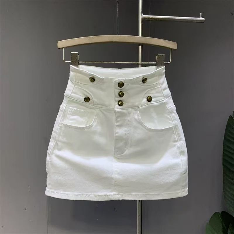 Jupe en jean blanc taille haute pour femmes, Y2k, coupe cintrée, moulante, Vintage, assortie avec tout, nouvelle collection été 2026