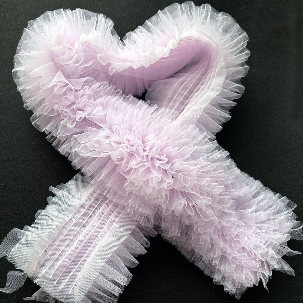 Tissu créatif en dentelle et Tulle plissé multicouche, couture pour jupe à bulles, robe de soirée, voile de mariée, bord à volants, matériel de vêtements pour filles