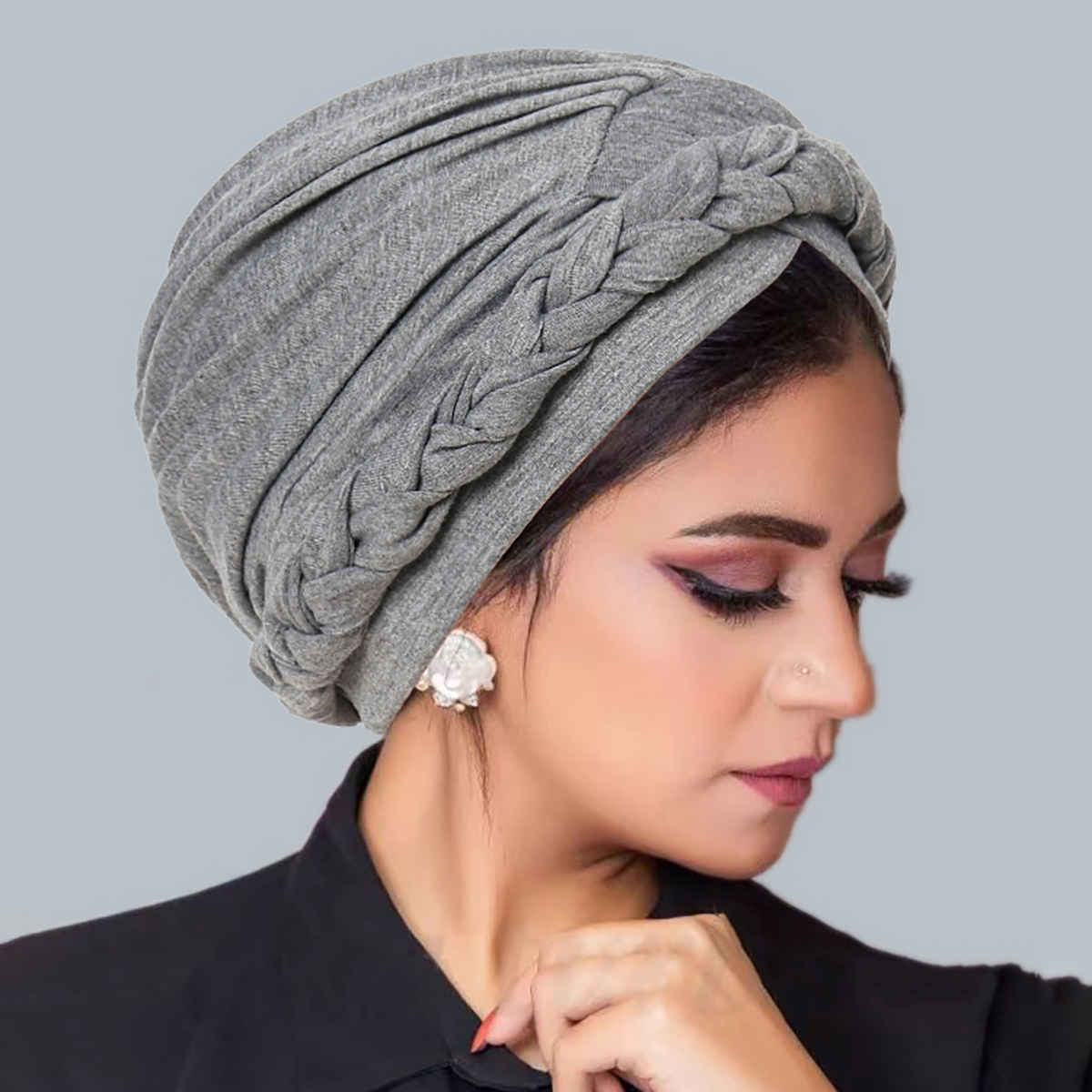 Casquettes Hijab musulmanes tressées de couleur unie, tête croisée pour femmes, tête enveloppante, élastique doux, mode, Turban indien