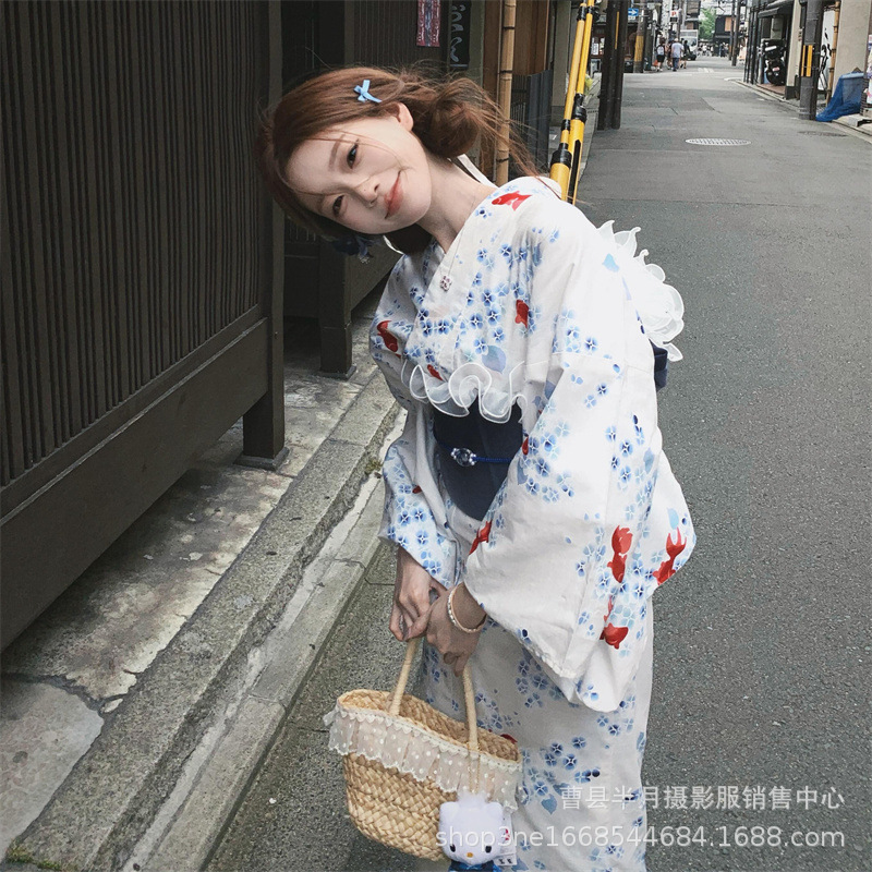 Nouvelle Robe Kimono Japonais Améliorée pour Femme, Style Orthodoxe, pour Photos, Tenue de Cosplay et Photographie de Voyage