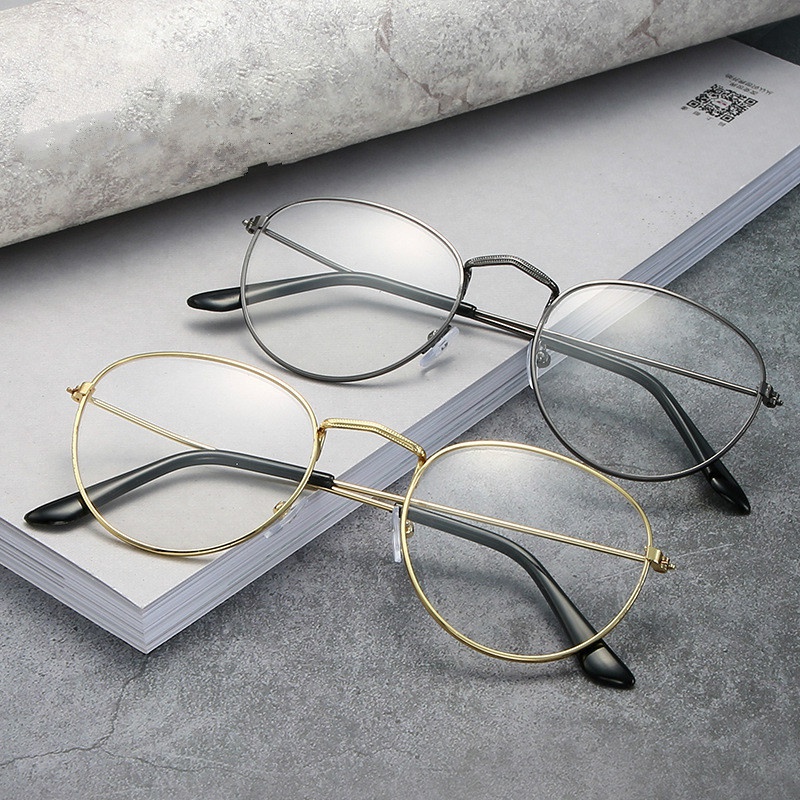 Lunettes de lecture rondes vintage pour hommes et femmes, monture en métal, lunettes transparentes, lunettes unisexes Mirror
