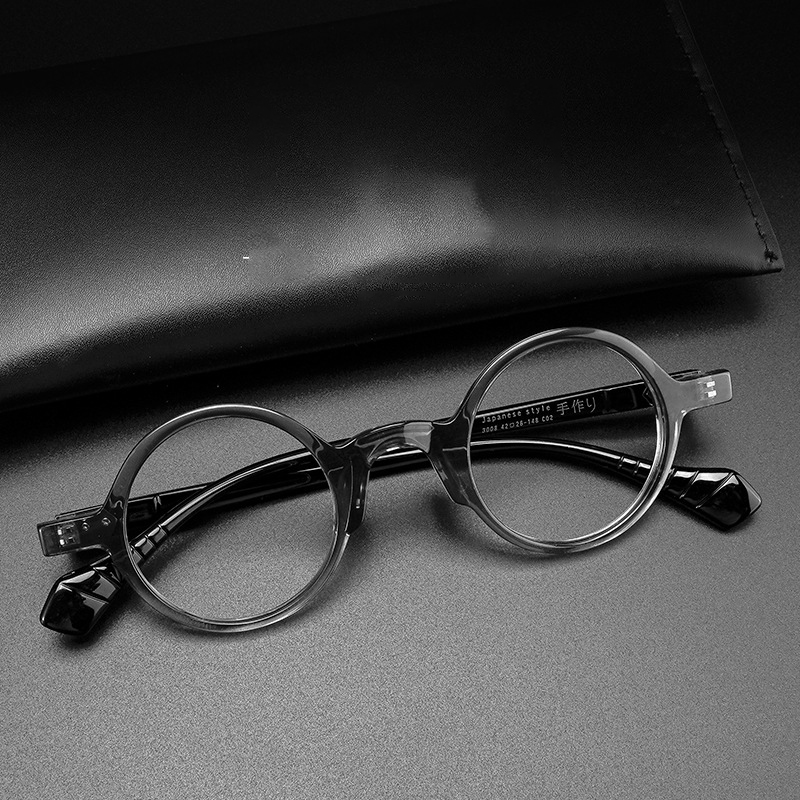 Japon Vintage grand cadre rond acétate lunettes cadre hommes myopie optique lunettes cadre femmes marque de luxe lunettes