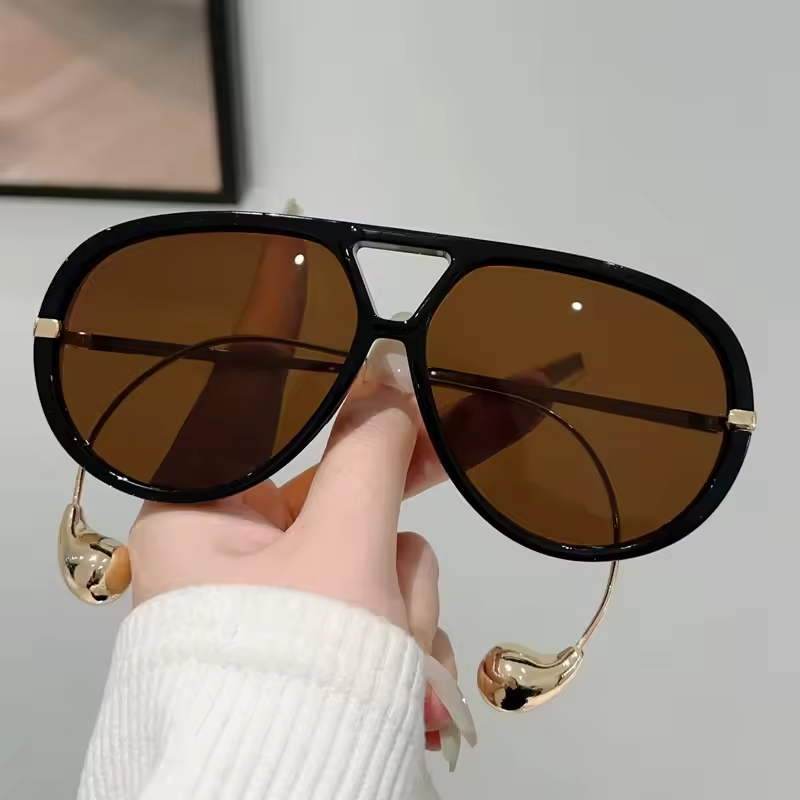 Marque de luxe concepteur surdimensionné pilote lunettes de soleil femmes pour hommes 2025 populaire Vintage lunettes de soleil Punk Double pont