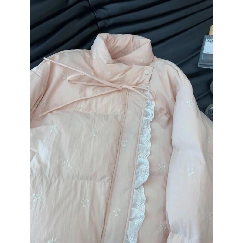 Femmes automne hiver vêtements d'extérieur hauts coton pain vêtements arc écrasé fleur vêtements d'extérieur Design marque de luxe Simple mode