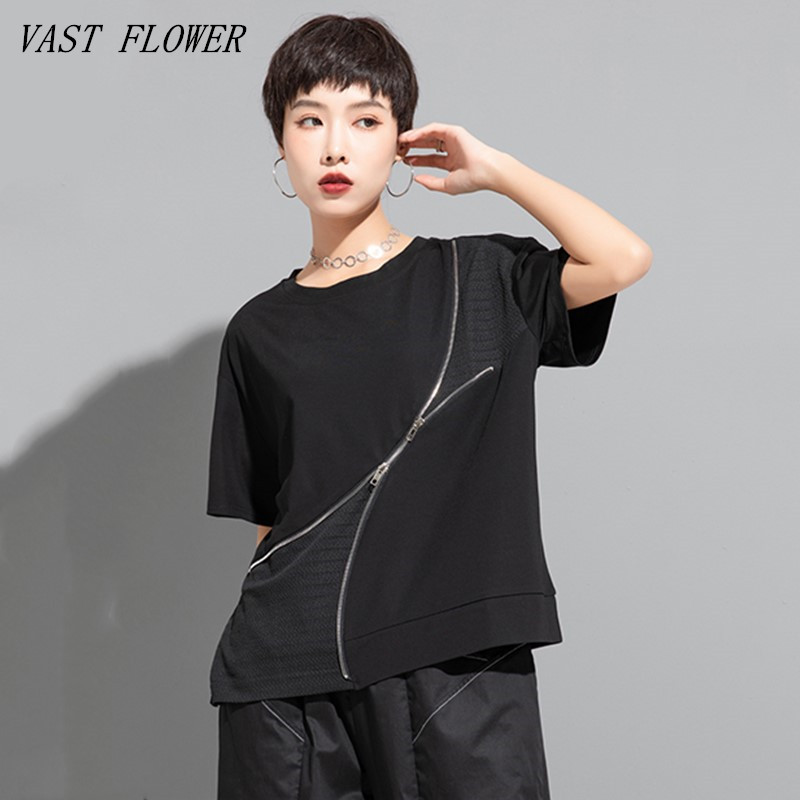 Manches courtes surdimensionné noir coton décontracté ample été t-shirt femmes t-shirt femme t-shirt 2025 haut court streetwear vêtements