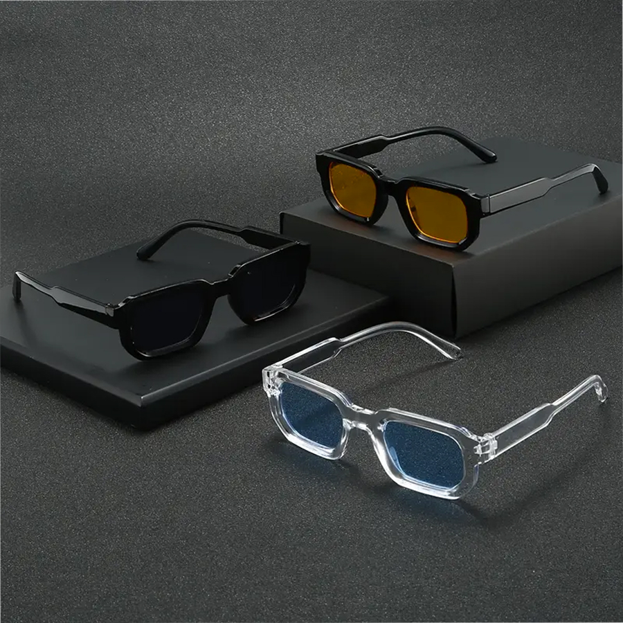 3 paires de lunettes de soleil carrées classiques, unisexes, adaptées aux vacances, aux fêtes, aux voyages, à la décoration et à d'autres occasions