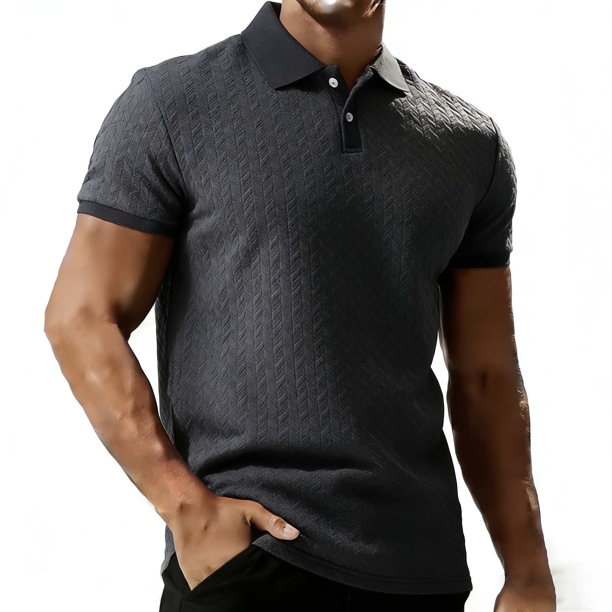 T-shirt décontracté pour homme, manches courtes, vêtements masculins d'été, hauts de qualité supérieure, tee-shirt noir et blanc, polo, t-shirt tendance pour homme