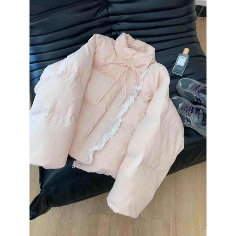 Femmes automne hiver vêtements d'extérieur hauts coton pain vêtements arc écrasé fleur vêtements d'extérieur Design marque de luxe Simple mode