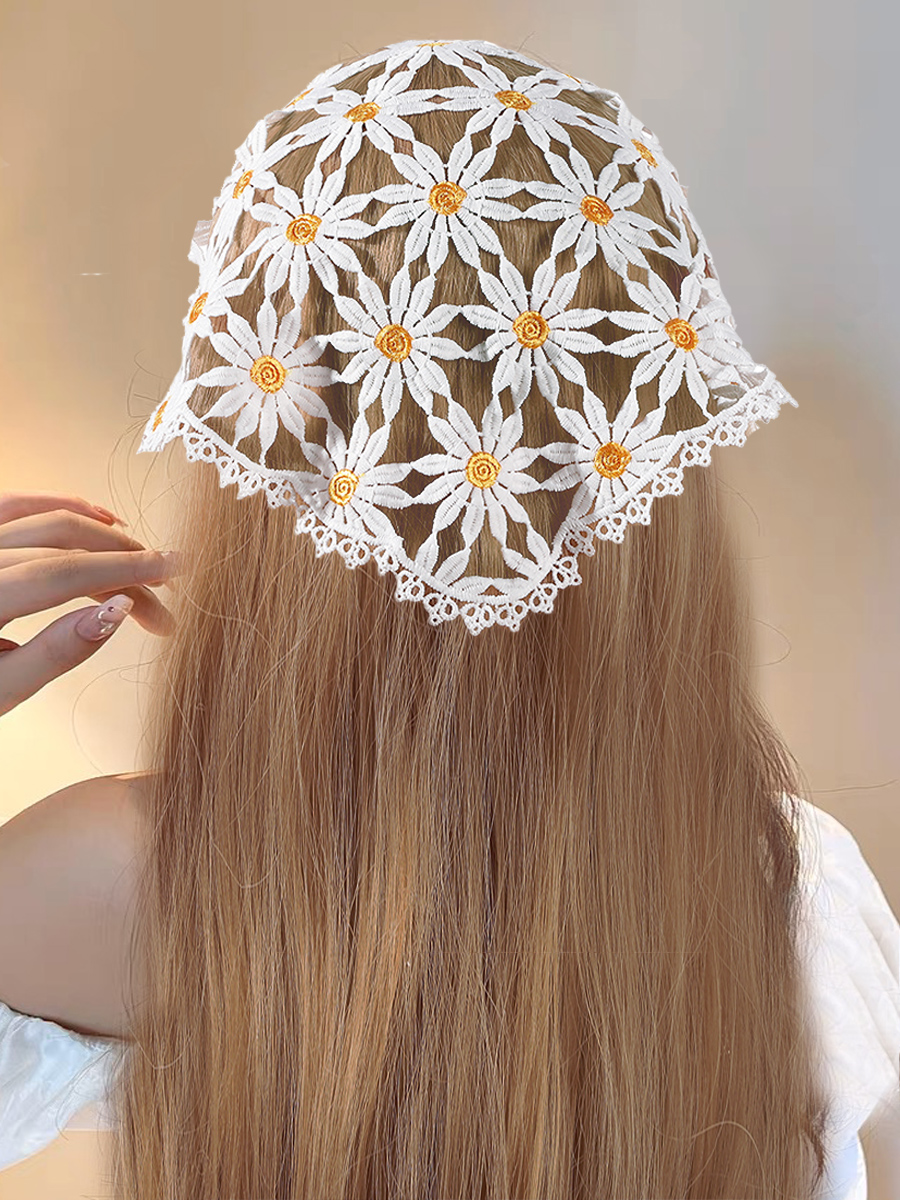Bandeaux de sauna creux pour femmes, bandeau de cheveux AndrFlower, écharpe triangle, bandeau turban, bandana, accessoires pour cheveux à la mode, petit détruire