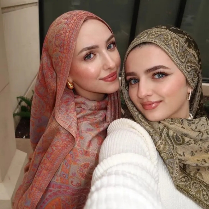 Écharpe Pashmina épaisse, châle enveloppant, étoles Jacquard Paisley, foulards Vintage en noix de cajou, en coton imprimé, protection solaire, Hijab, vente en gros
