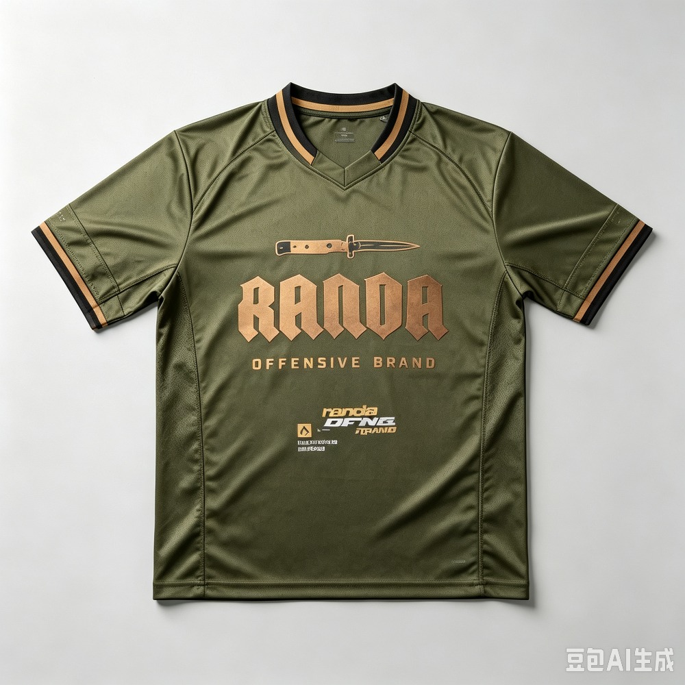 Maillot de football Hip Hop RANDA OFFENSIVE, T-shirt imprimé graphique, col en V, manches courtes, streetwear, t-shirt en maille sportive, hauts décontractés unisexe
