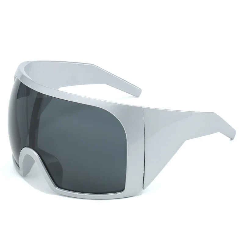 Lunettes de soleil surdimensionnées pour hommes, anti-vent, grandes, futuristes, à la mode, protection UV400, pour le cyclisme