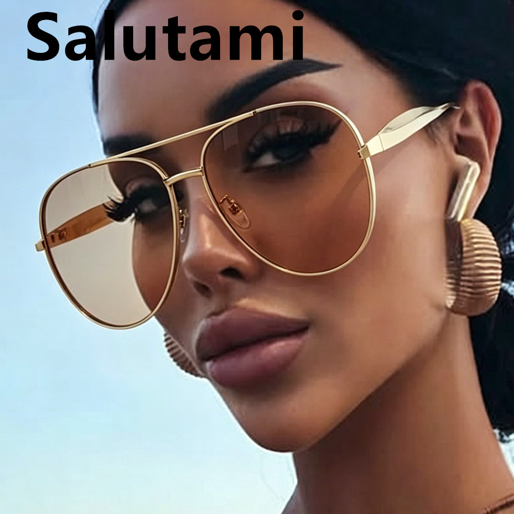 Lunettes de soleil pilote rétro en métal haut de gamme pour femmes et hommes, style transfrontalier, pour l'extérieur, avec personnalité et tempérament