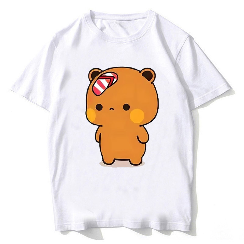 T-shirt en coton de haute qualité avec motif d'ours Panda Bubu Dudu, T-shirt drôle pour couple, vêtements décontractés à manches courtes pour femmes et hommes