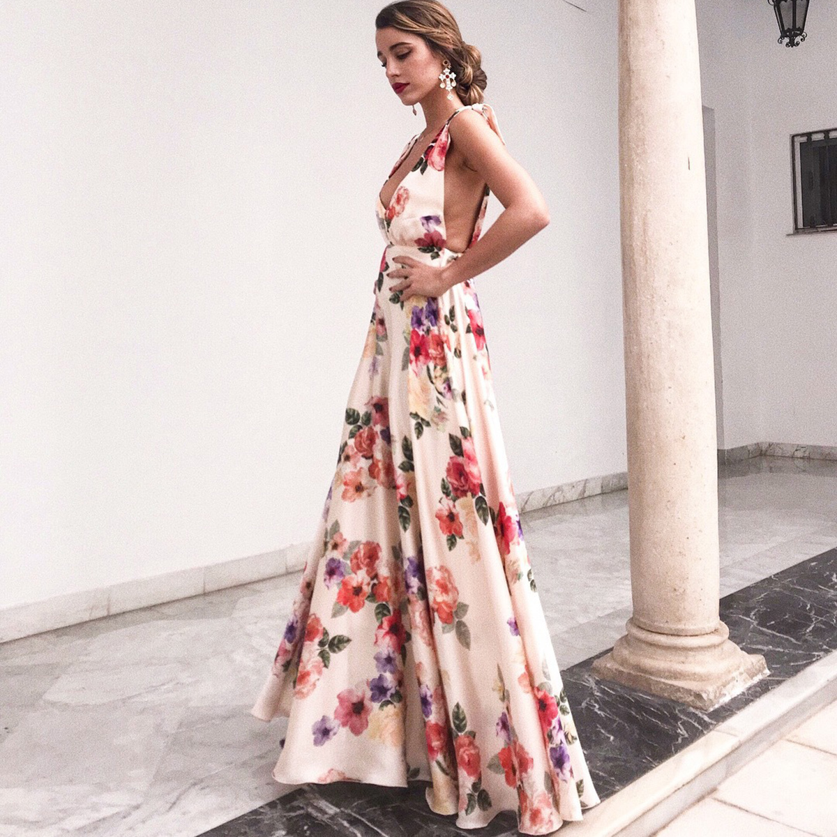 Robe longue style bohème, robe de plage pour les vacances, robe maxi à bretelles, robe imprimée, robe d'été pour femmes