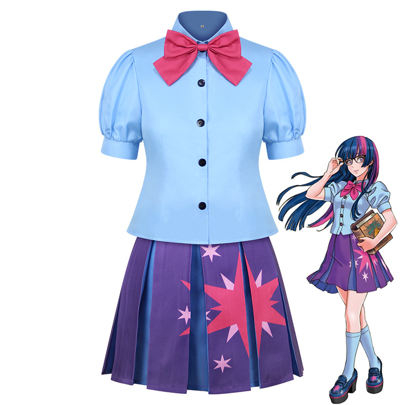Tenue de Jeu de Rôle Fille Anime, Ensemble Robe Courte et Perruque, Costume de Fille Chevalière Fantastique, Vêtements de Déguisement pour Fête d'Halloween et Spectacle Scénique